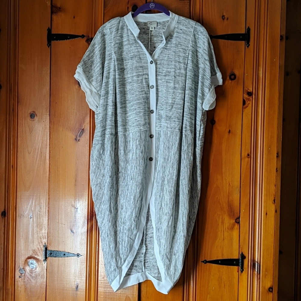 Anthropologie Postmark Short Sleeve Grey Cardigan